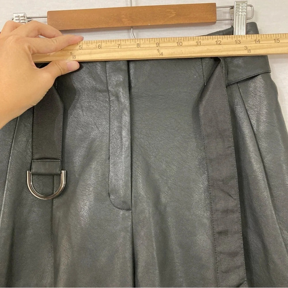 BCBGMaxAzria Faux Leather Belted Straight Leg High Rise Pants size Small - Picture 5 of 10